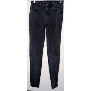 American Eagle Jeans Womens 00(26x28) Black Denim Jegging Super Stretch (987)